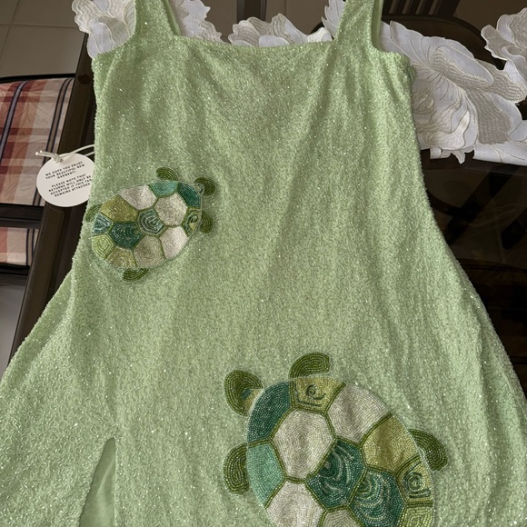 STAUD | Dresses | Staud Green Mini Dress With Turtle Design | Poshmark